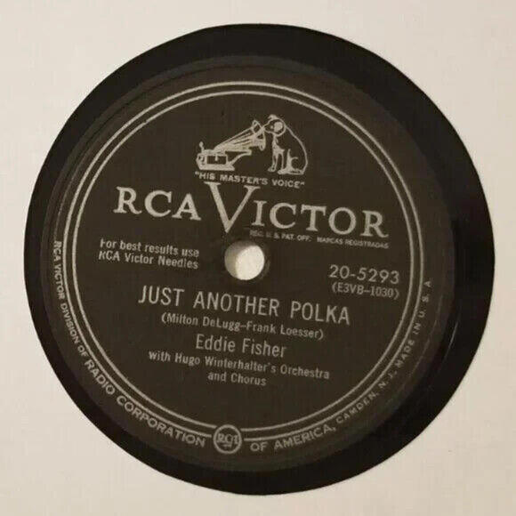 3/$25 Eddie Fisher 78 RPM Just Another Polka / I’m Walking Behind RCA 20-5293 - Picture 3 of 5